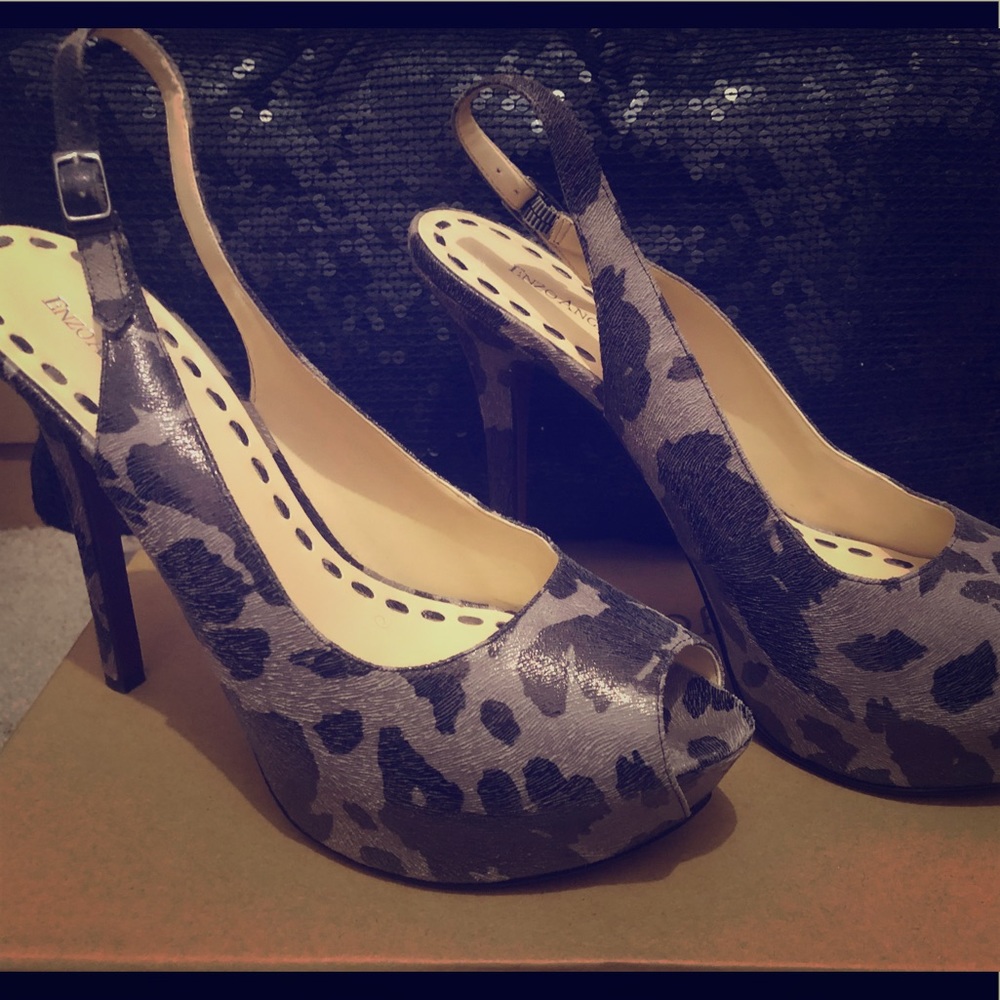 Enzo Angiolini Animal Print Platform 5”Heels